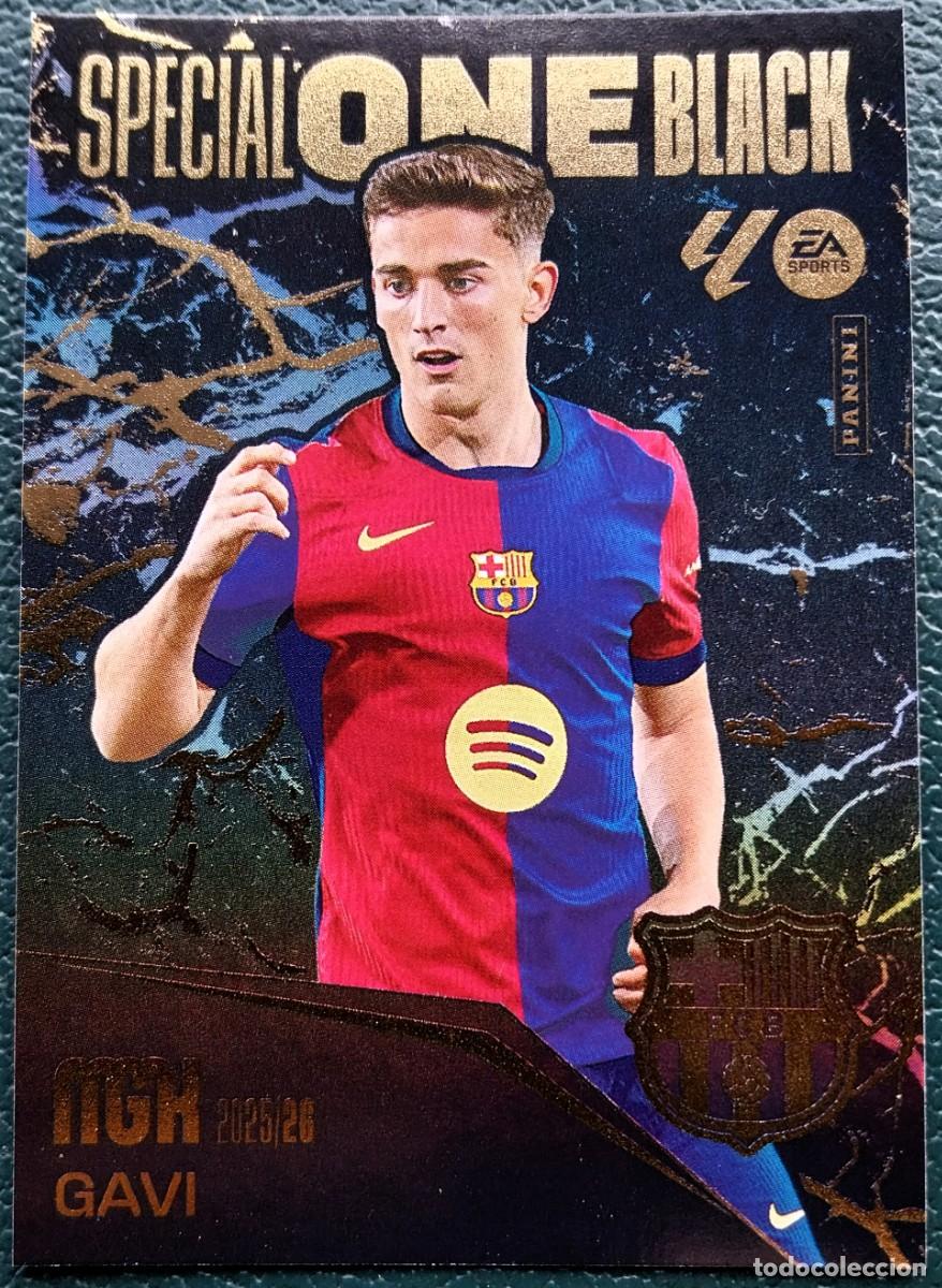 Cromos de f&uacute;tbol: GAVI FC BARCELONA SPECIAL ONE BLACK FICHAS ALBUM MEGACRACKS 2025 2026 MGK 25 26