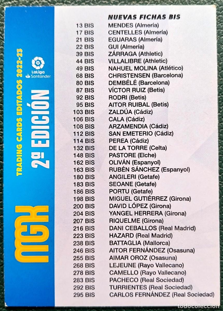 Cromos de Futebol: INDICE 2&ordf; EDICION NUEVAS FICHAS BIS FICHAS ALBUM MEGACRACKS 2022 2023 22 23