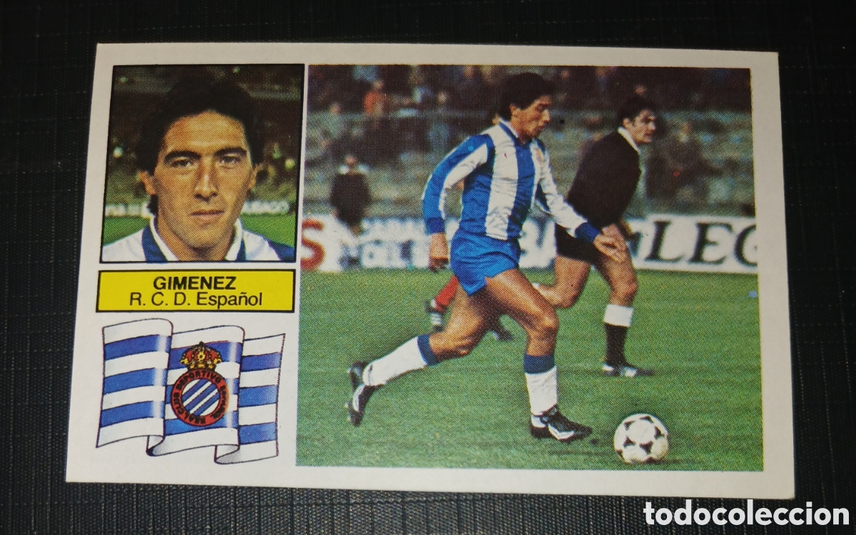 Cromos de f&uacute;tbol: Cromo Gimenez R. C. D. Espa&ntilde;ol Liga 82 83 1982 1983 Ed. Este Sin pegar nunca usado