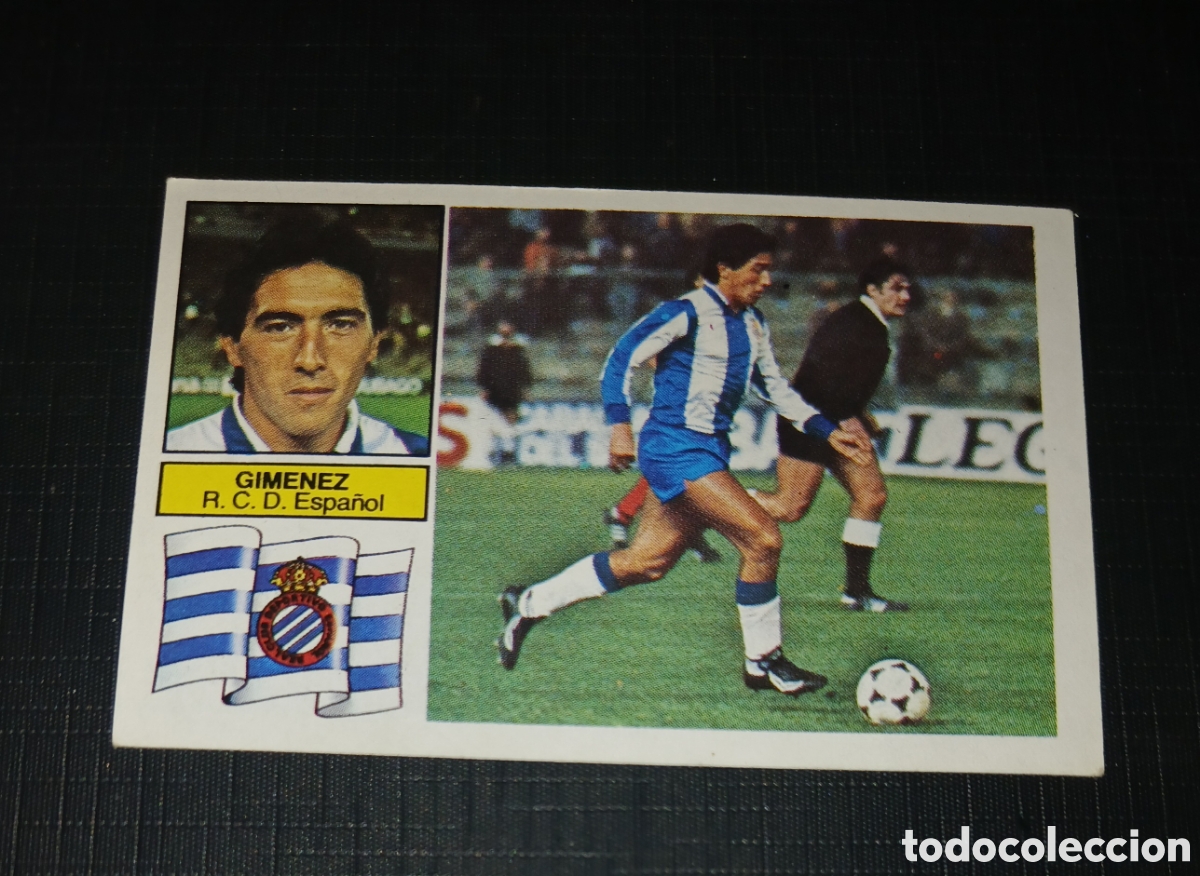 Cromos de f&uacute;tbol: Cromo Gimenez R. C. D. Espa&ntilde;ol Liga 82 83 1982 1983 Ed. Este Sin pegar nunca usado
