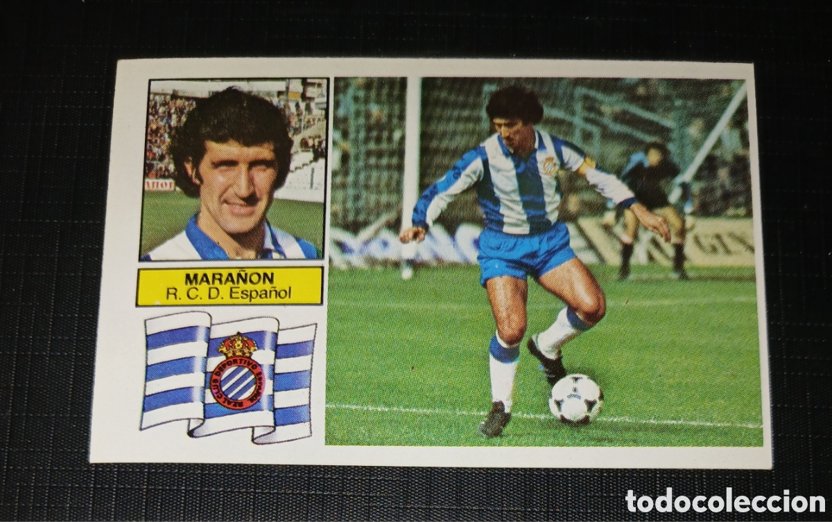 Football Stickers: Cromo Mara&ntilde;&oacute;n R. C. D. Espa&ntilde;ol Liga 82 83 1982 1983 Ed. Este Sin pegar nunca usado