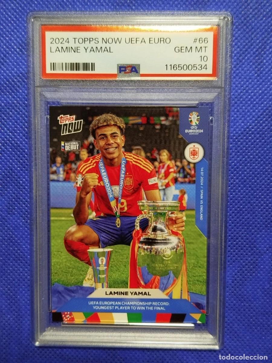 Cromos de f&uacute;tbol: PSA 10 #66 LAMINE YAMAL 14/07/24 TOPPS NOW EURO 2024 SPAIN VS ENGLAND 1/27471