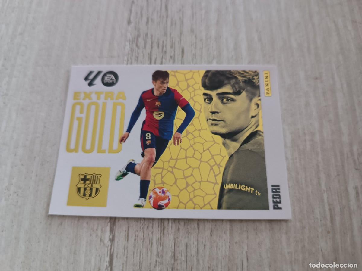 Fu&szlig;ball-Sticker: PEDRI EXTRA GOLD LIGA ESTE 2025 2026 25 26. NUNCA PEGADO