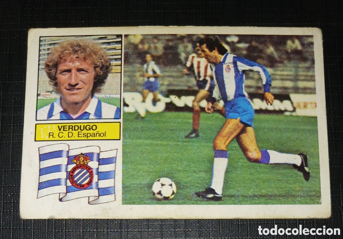 Cromos de f&uacute;tbol: Cromo Verdugo R. C. D. Espa&ntilde;ol Liga 82 83 1982 1983 Ed. Este Sin pegar nunca usado