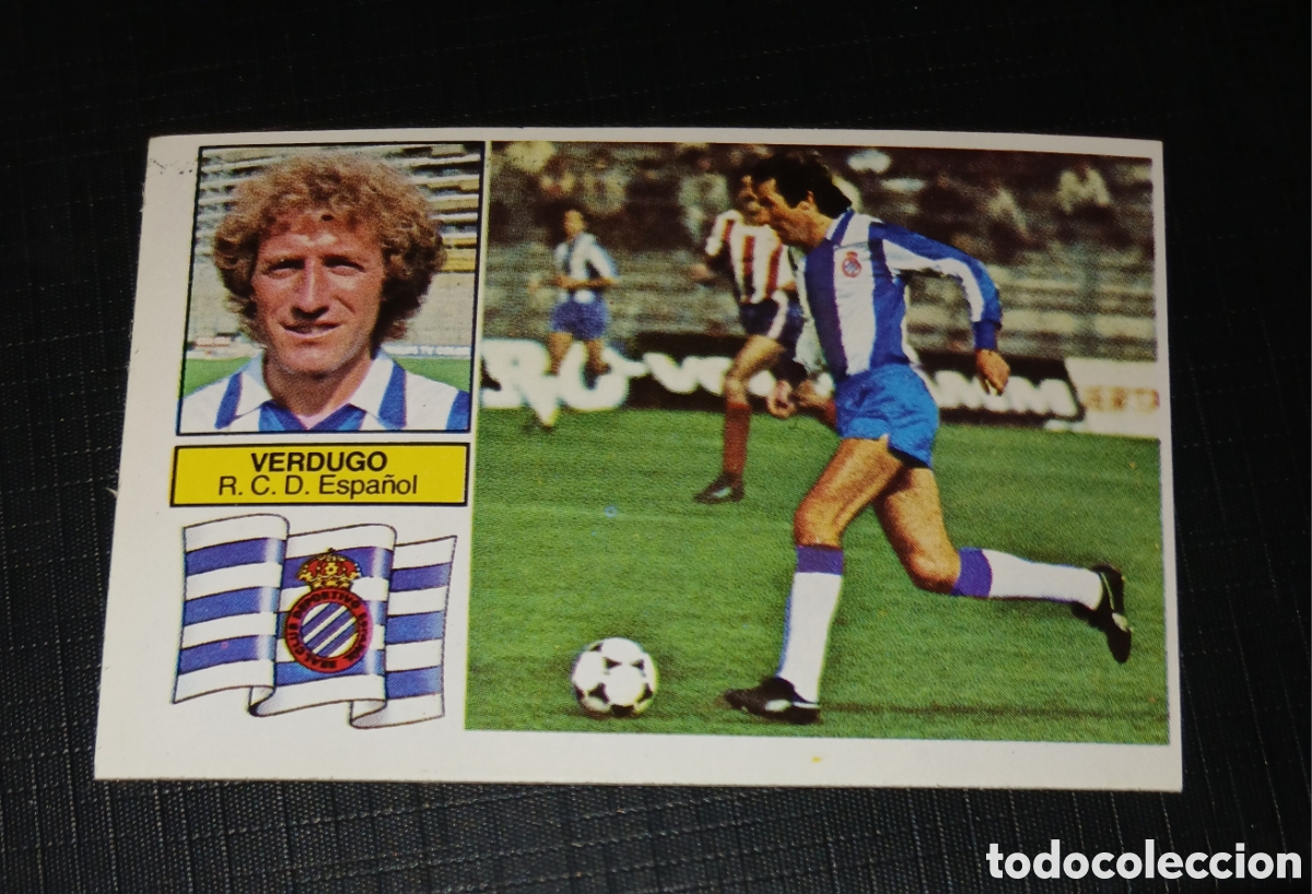 Cromos de f&uacute;tbol: Cromo Verdugo R. C. D. Espa&ntilde;ol Liga 82 83 1982 1983 Ed. Este Sin pegar nunca usado