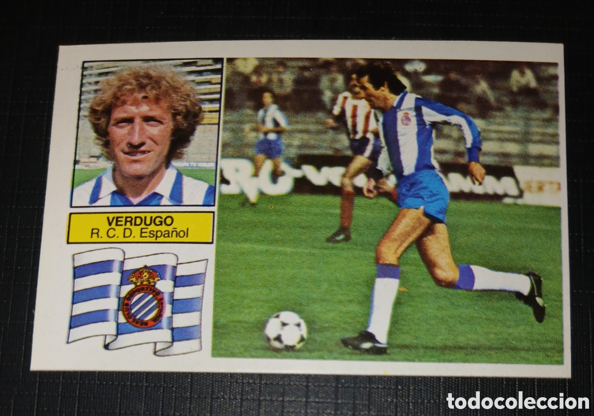 Cromos de f&uacute;tbol: Cromo Verdugo R. C. D. Espa&ntilde;ol Liga 82 83 1982 1983 Ed. Este Sin pegar nunca usado