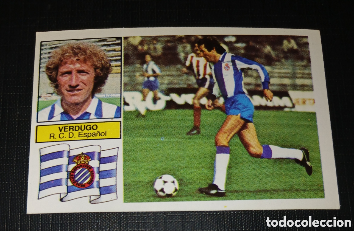 Cromos de f&uacute;tbol: Cromo Verdugo R. C. D. Espa&ntilde;ol Liga 82 83 1982 1983 Ed. Este Sin pegar nunca usado