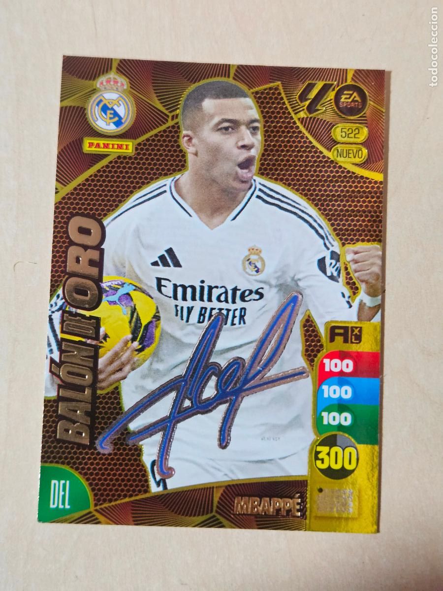 Cromos de f&uacute;tbol: FICHA N&ordm; 522 MBAPPE FIRMADO - ADRENALYN 24 25 - PANINI 2024 - 25 - CROMO - NUEVO BALON DE ORO