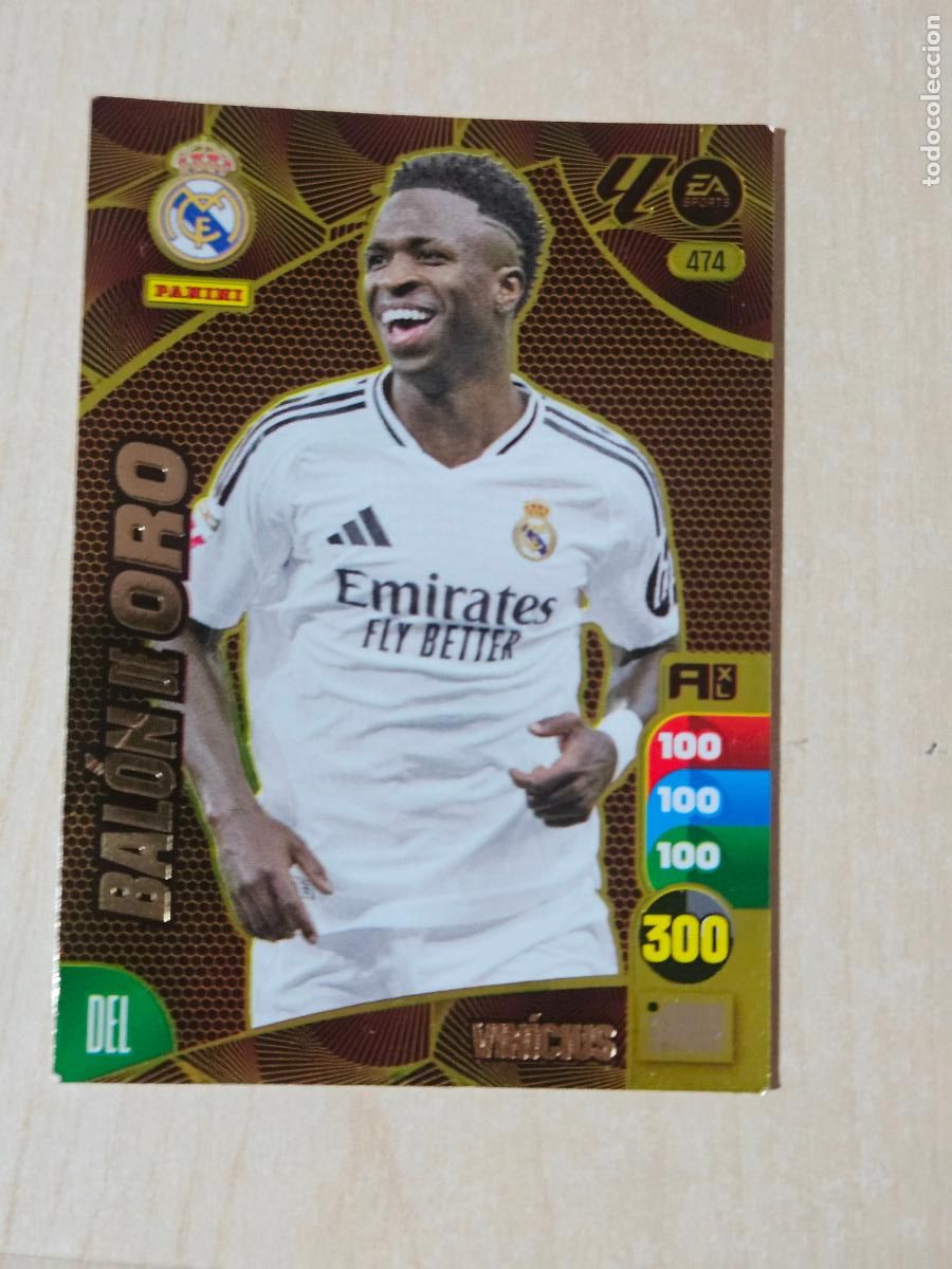 Cromos de f&uacute;tbol: FICHA N&ordm; 474 VINICIUS - ADRENALYN 24 25 - PANINI 2024 - 25 - CROMO - BALON DE ORO DOBLEZ