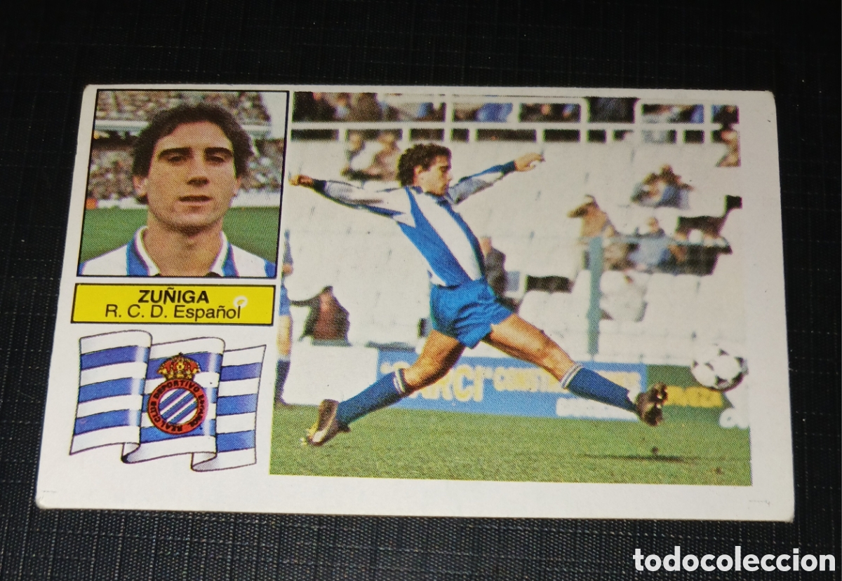 Cromos de f&uacute;tbol: Cromo Zu&ntilde;iga R. C. D. Espa&ntilde;ol Liga 82 83 1982 1983 Ed. Este Sin pegar nunca usado