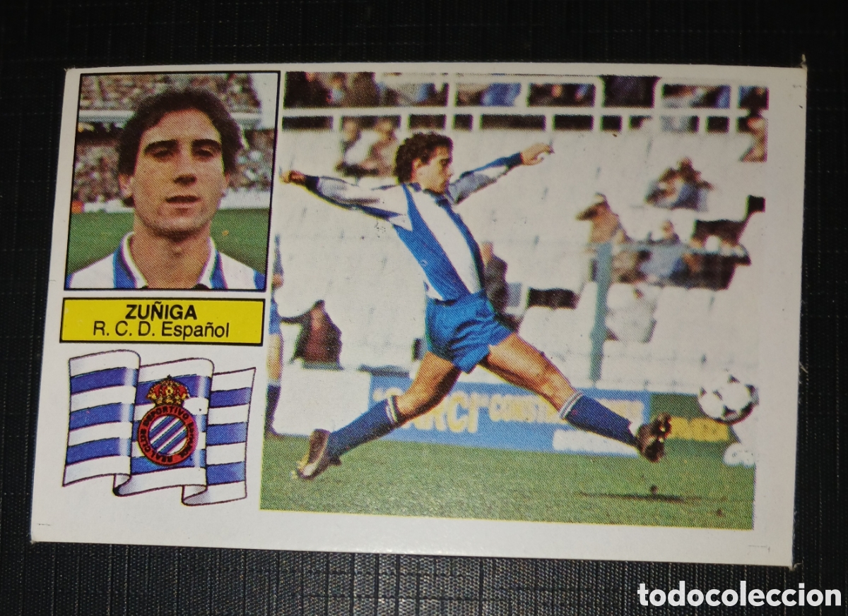 Cromos de f&uacute;tbol: Cromo Zu&ntilde;iga R. C. D. Espa&ntilde;ol Liga 82 83 1982 1983 Ed. Este Sin pegar nunca usado
