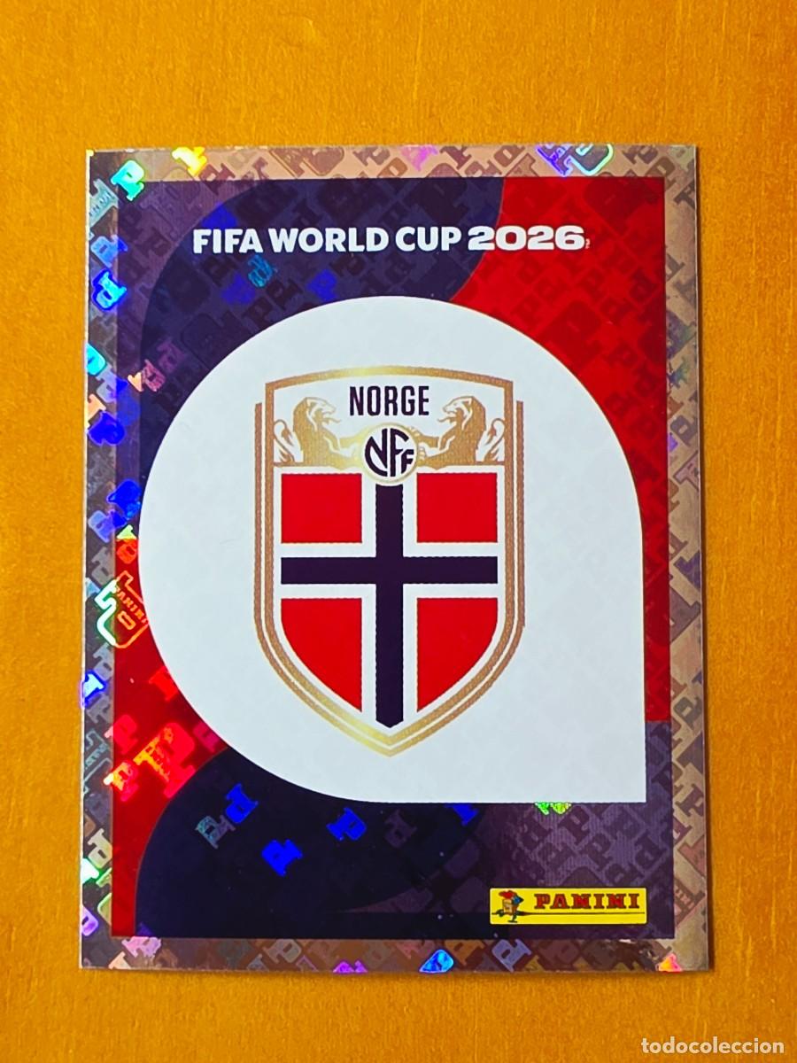 Cromos de f&uacute;tbol: NOR 1 Escudo logo emblema Noruega, Panini FIFA World Cup Mundial 2026 Sticker