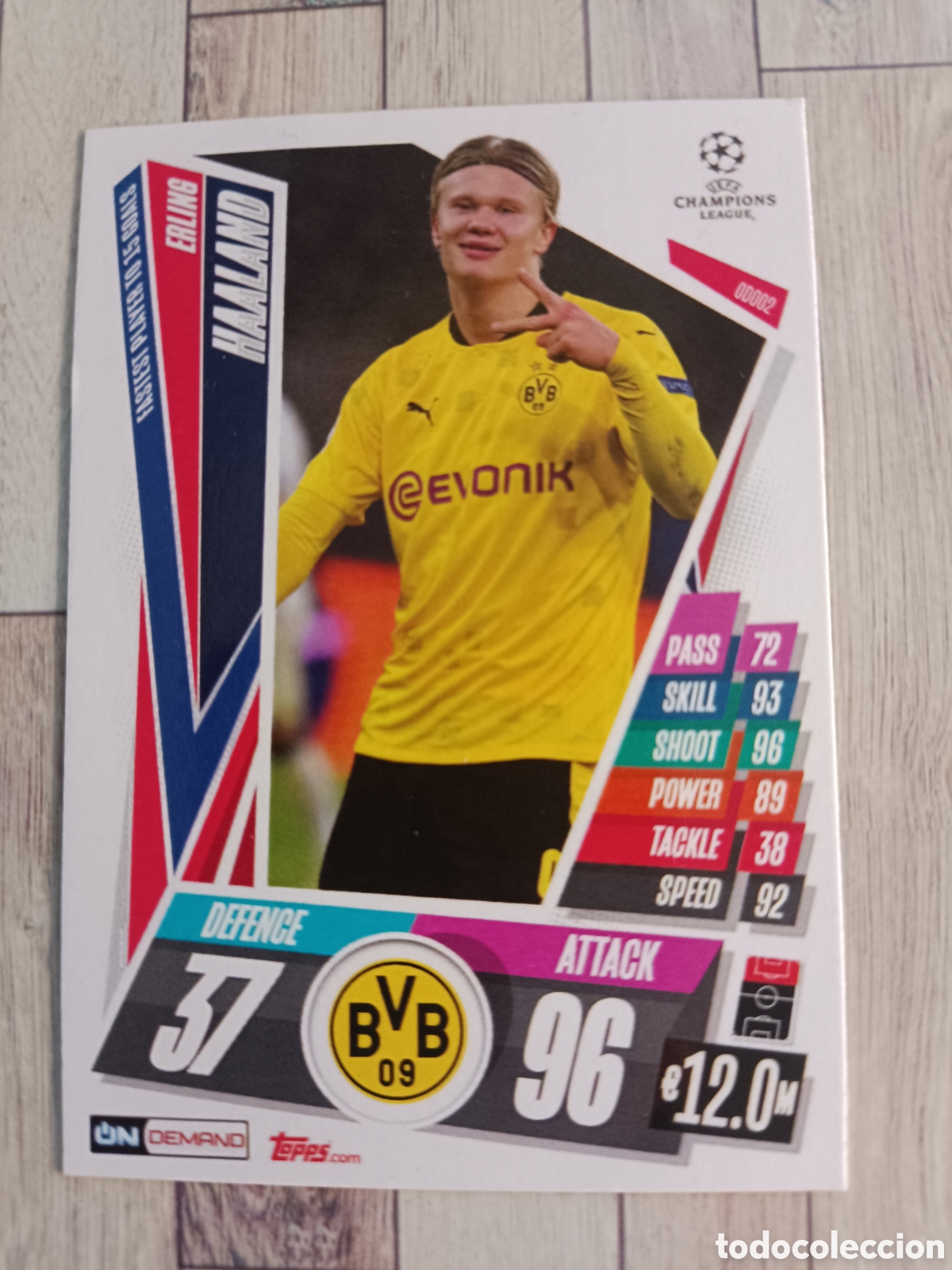 Cromos de f&uacute;tbol: OD02 HAALAND ON DEMAND BORUSSIA DORTMUND MATCH ATTAX CHAMPIONS LEAGUE 2021 2022 TOPPS 21 22