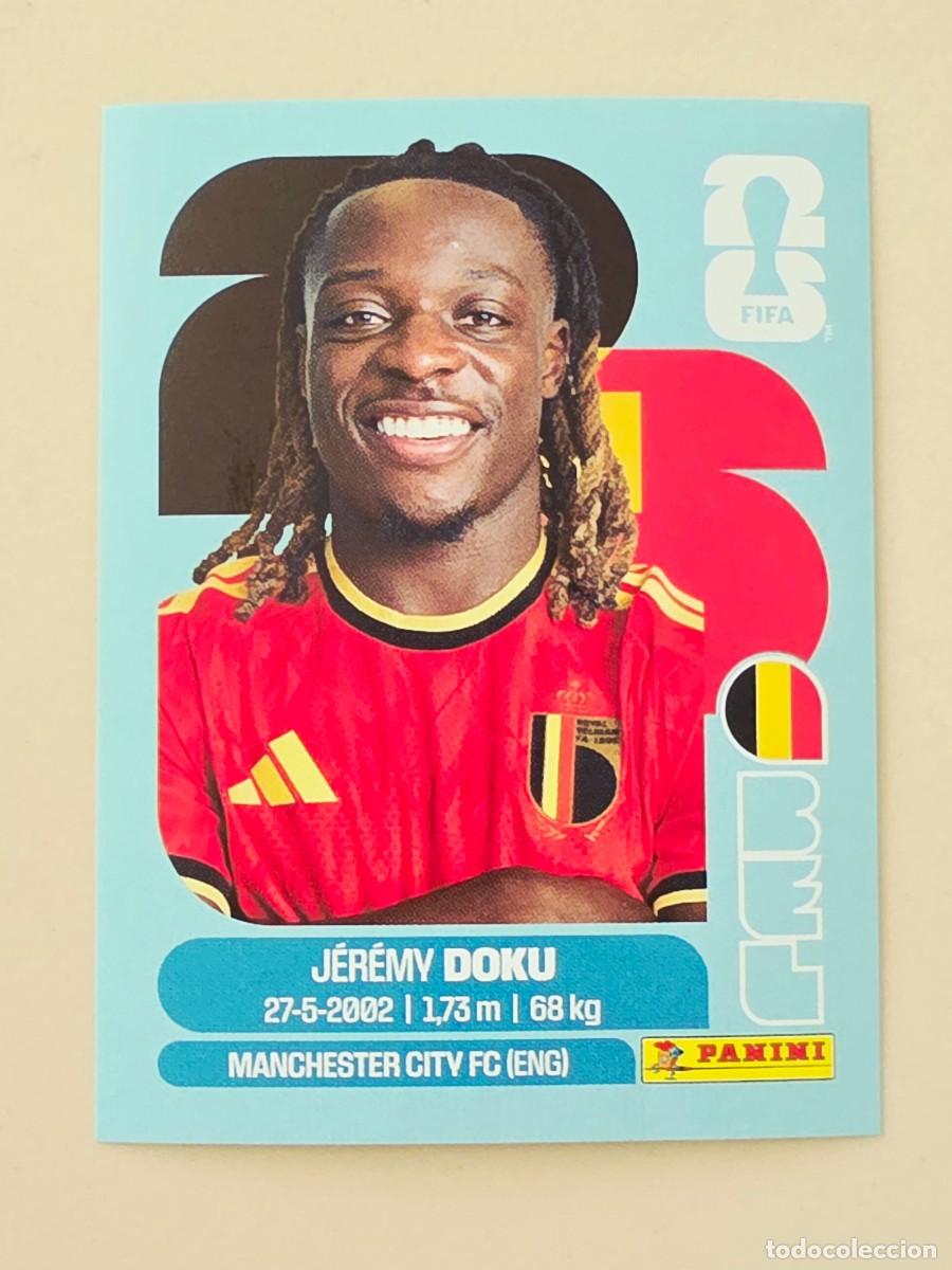 Cromos de f&uacute;tbol: BEL 16 J&eacute;r&eacute;my Doku, B&eacute;lgica, Panini FIFA World Cup Mundial 2026 Sticker