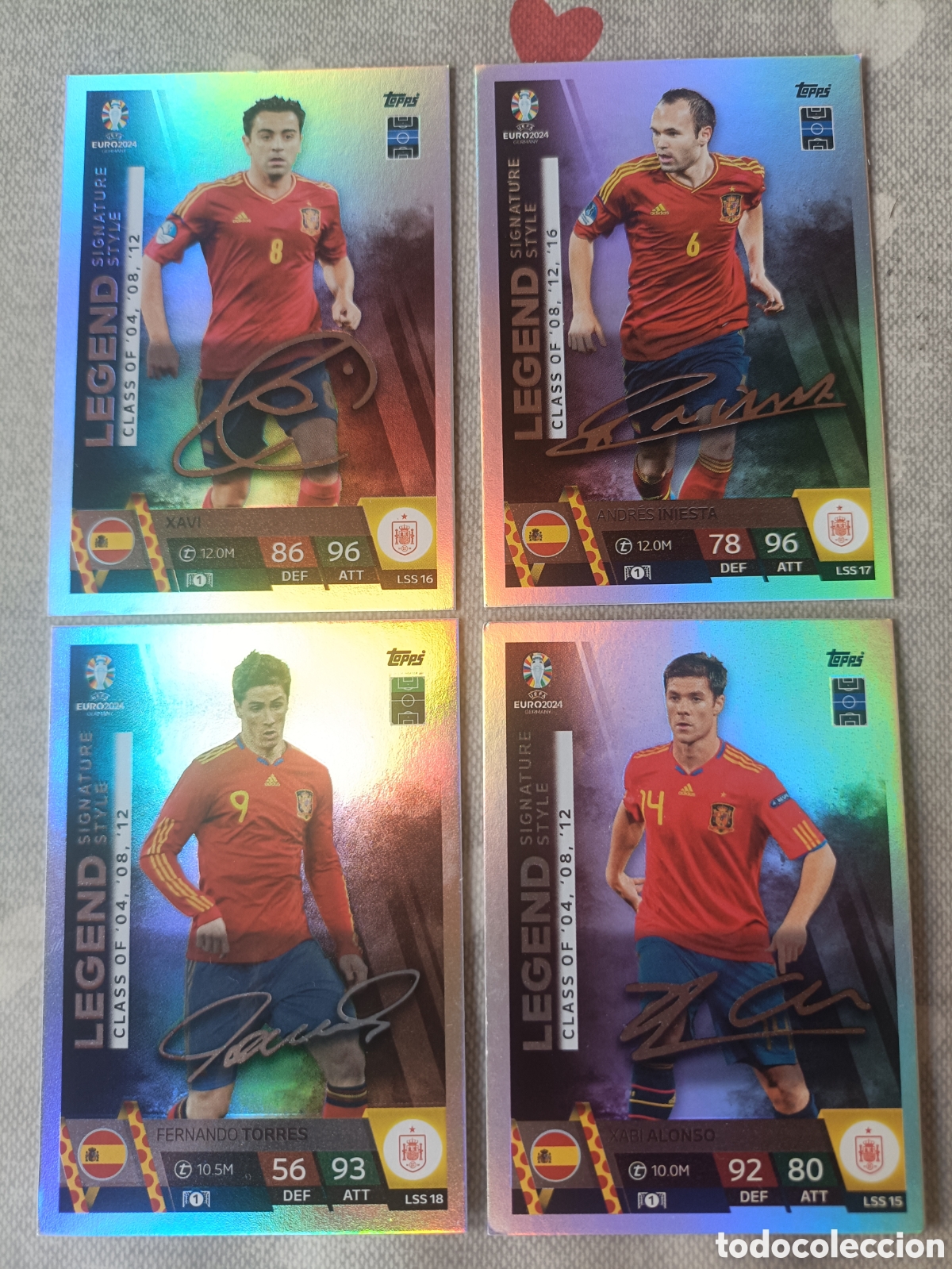 Cromos de f&uacute;tbol: Fichas LEGEND ESPA&Ntilde;A con Aut&oacute;grafo TOPPS EURO 2024