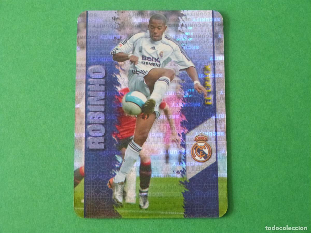 Football Stickers: TRADING CARD FUTBOL ROBINHO REAL MADRID BRILLO SECURITY N&ordm; 26 FICHAS LIGA MUNDICROMO 2007-2008/07-08