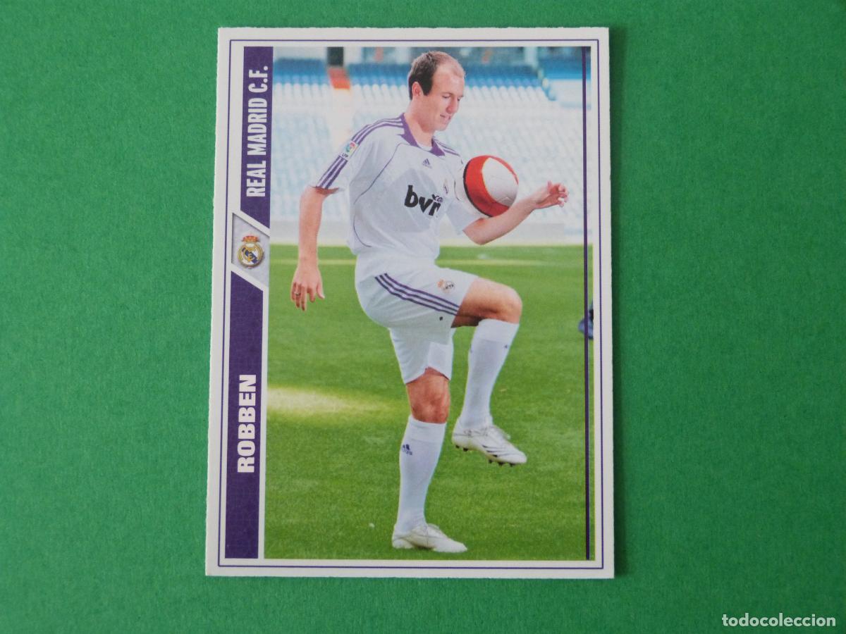 Cromos de f&uacute;tbol: TRADING CARD FUTBOL ROBBEN REAL MADRID C.F. N&ordm; 16 FICHAS LIGA MUNDICROMO 2007-2008/07-08