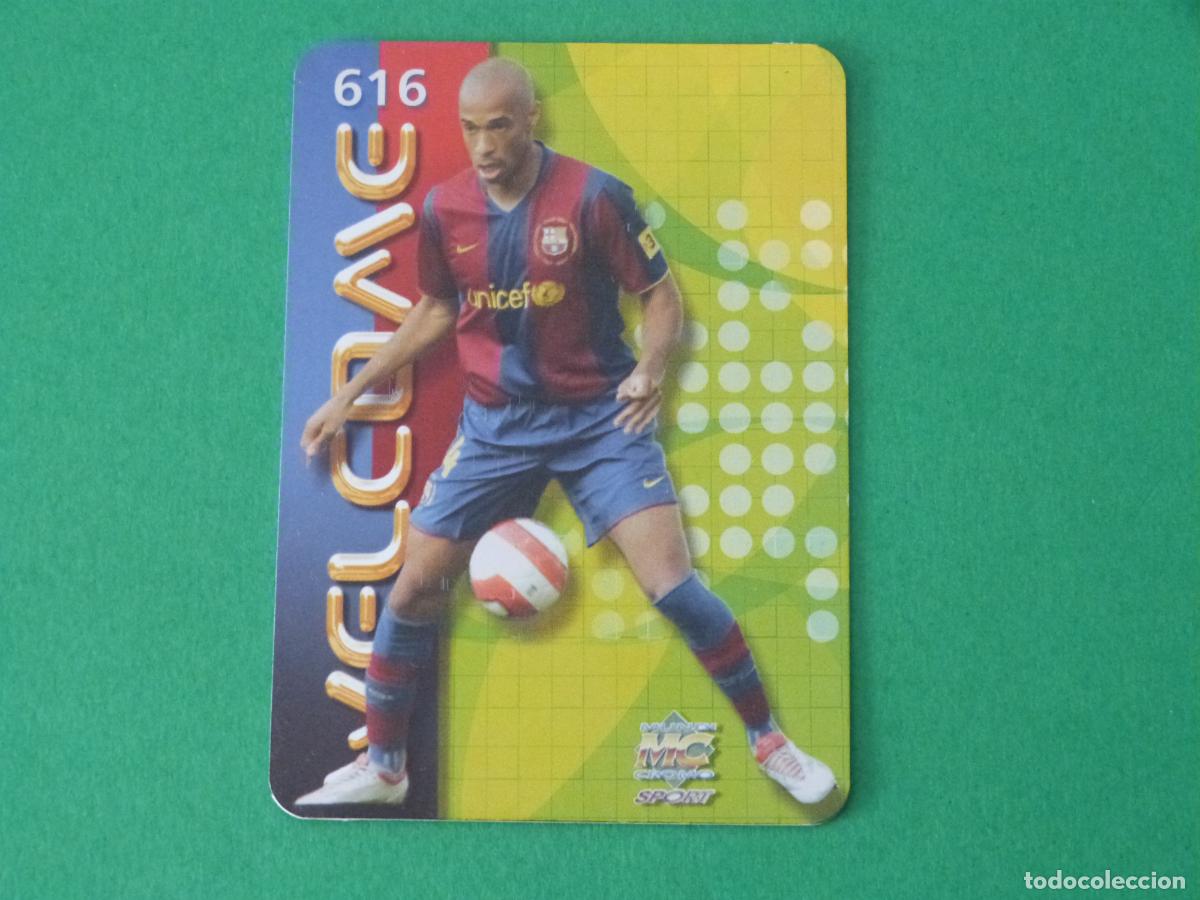 Cromos de f&uacute;tbol: TRADING CARD FUTBOL HENRY F.C. BARCELONA BRILLO LISO N&ordm; 616 FICHAS LIGA MUNDICROMO 2007-2008/07-08