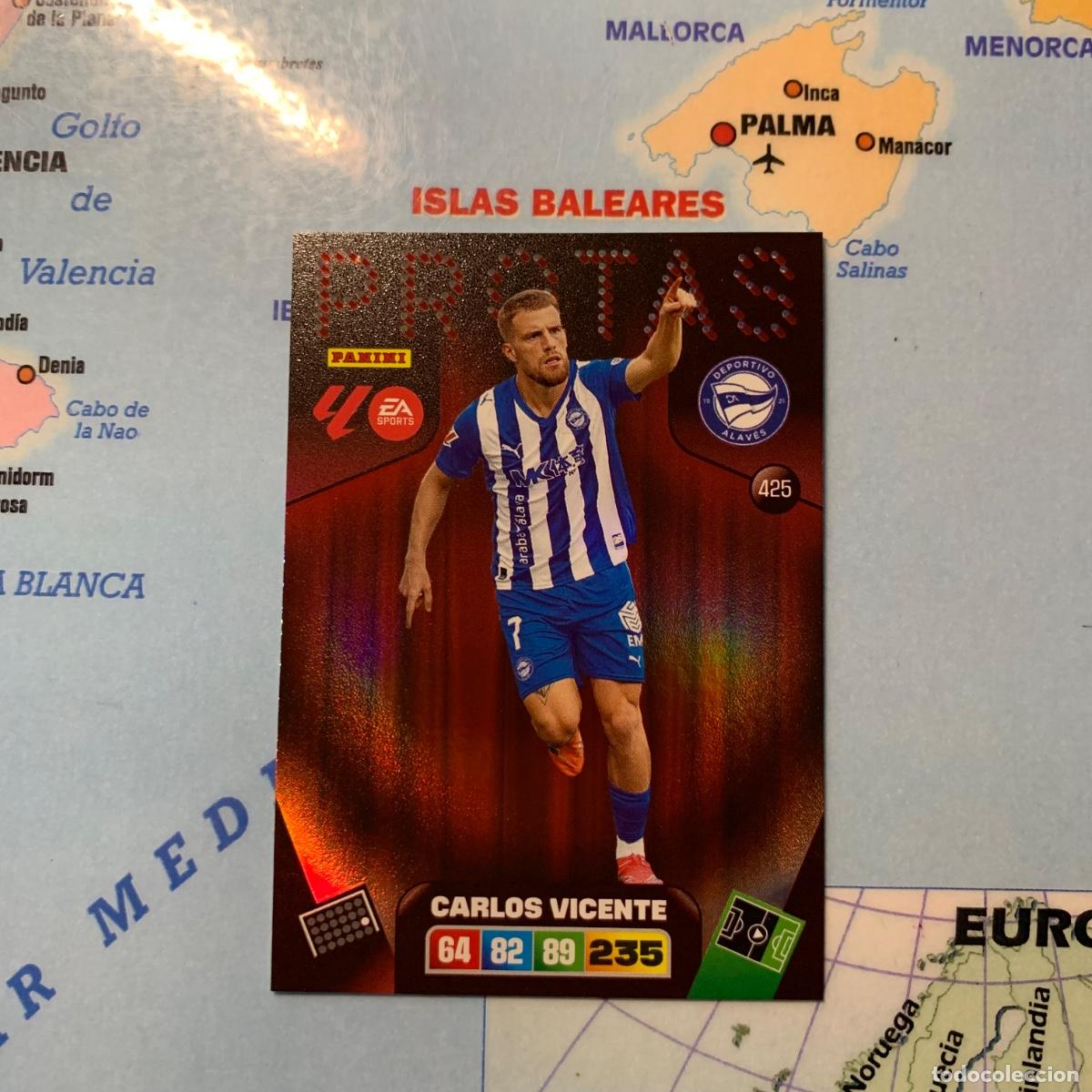 Cromos de f&uacute;tbol: Carlos Vicente Protas n&uacute;mero 425 del Alav&eacute;s cromo adrenalyn XL 25-26 2025-2026