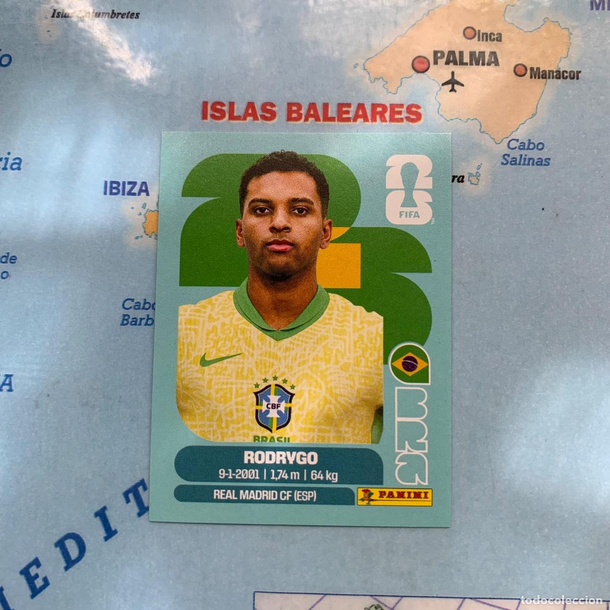 Cromos de f&uacute;tbol: Rodrygo n&uacute;mero 15 de Brasil cromo panini Mundial Fifa World Cup 2026