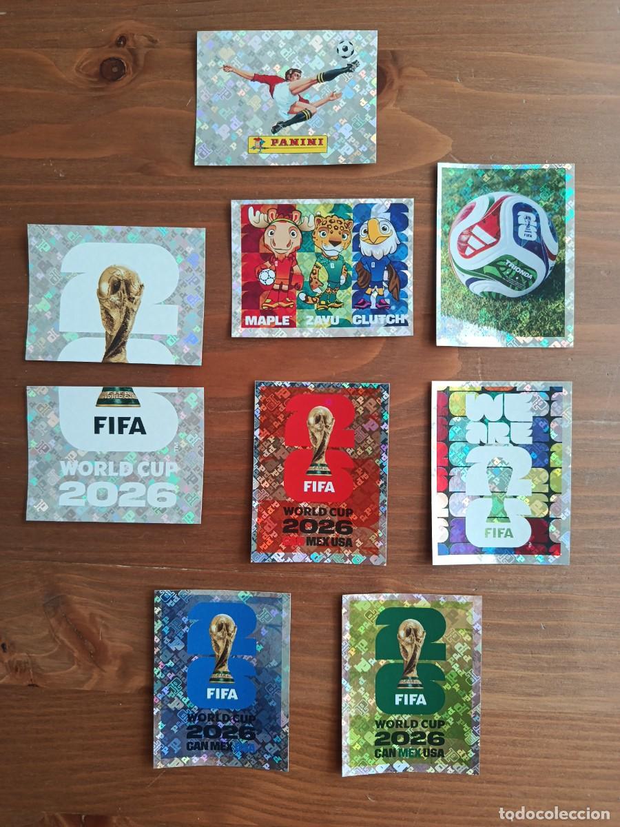 Cromos de f&uacute;tbol: FIFA WORLD CUP MUNDIAL 2026 PANINI. # LOTE 9 CROMOS: #FWC &rdquo;LOGOS - MASCOTAS - BALON&rdquo; + #00 LOGO PAN