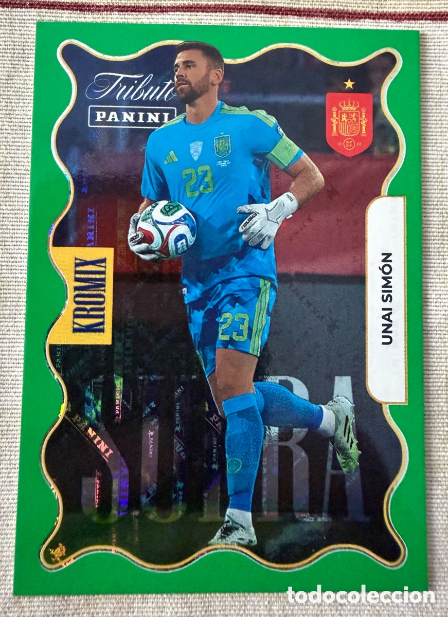 Cromos de f&uacute;tbol: KV71 UNAI SIM&Oacute;N PARALELA SUPRA KROMIX GREEN TRIBUTO SELECCI&Oacute;N ESPA&Ntilde;OLA 2010-2026 &iexcl;VAMOS CAMPEONES!