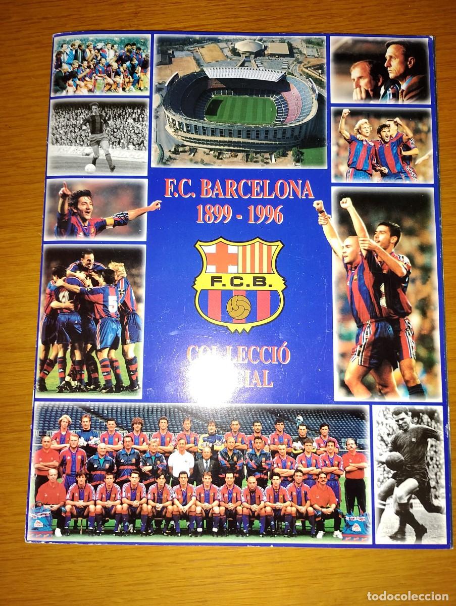 Cromos de f&uacute;tbol: F.C. BARCELONA 1899-1996 completoromos pegados