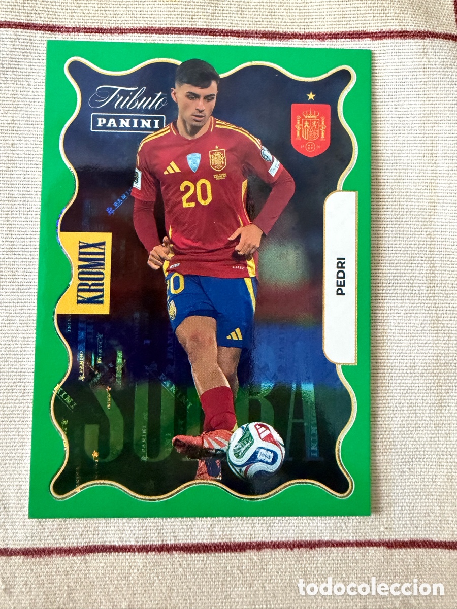 Cromos de f&uacute;tbol: KV77 PEDRI PARALELA SUPRA KROMIX GREEN TRIBUTO SELECCI&Oacute;N ESPA&Ntilde;OLA 2010-2026 &iexcl;VAMOS CAMPEONES!