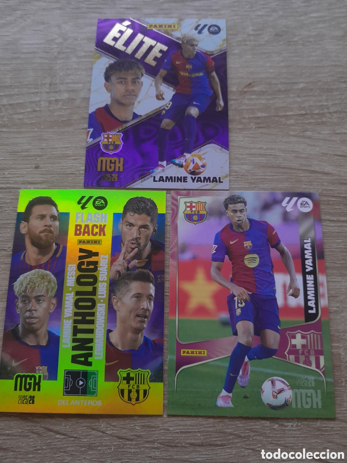 Figurine di Calcio: lote 3 cromos lamine yamal y messi barcelona megacracks 2025 2026 diferentes
