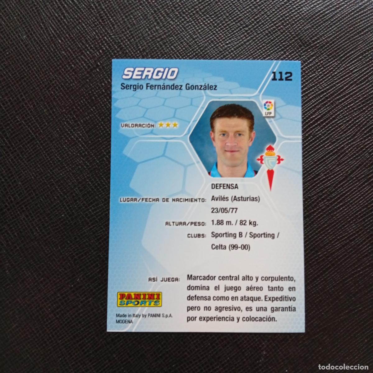 Cromos de f&uacute;tbol: 112 SERGIO CELTA PANINI MEGACRACKS 05 06 CROMO FUTBOL 2005 2006 - A213 PG118