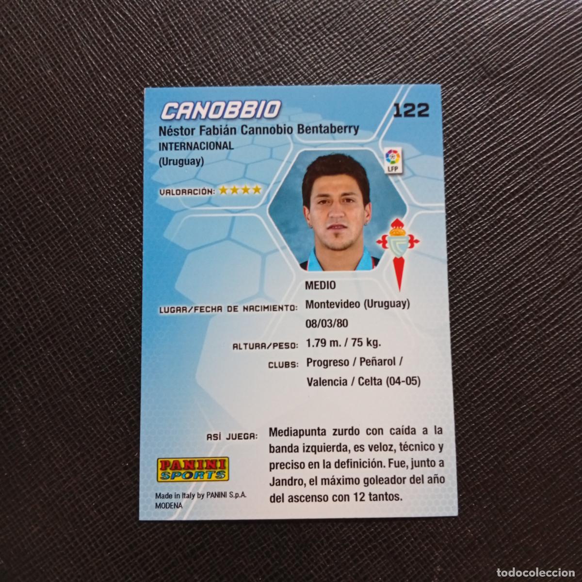 Cromos de f&uacute;tbol: 122 CANOBBIO CELTA PANINI MEGACRACKS 05 06 CROMO FUTBOL 2005 2006 - A213 PG127