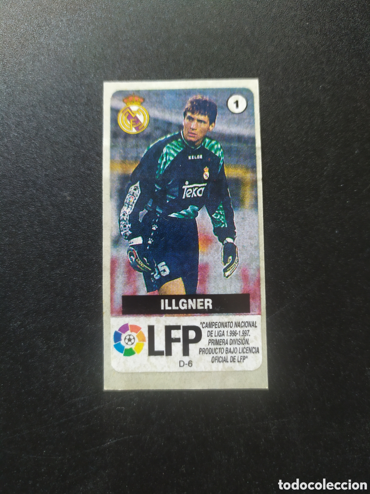 Figurine di Calcio: Liga de las estrellas 1996 1997 96 97 chicles chicle Vidal Illgner n&deg; 1 Real Madrid sin pegar
