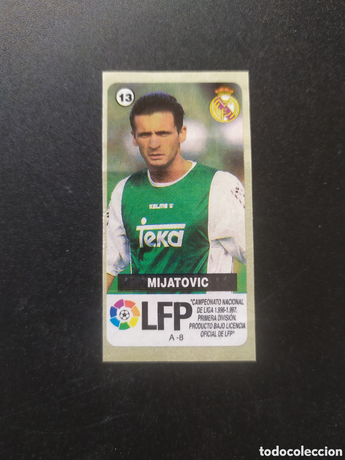 Figurine di Calcio: Liga de las estrellas 1996 1997 96 97 chicles chicle Vidal Mijatovic n&deg; 13 Real Madrid sin pegar