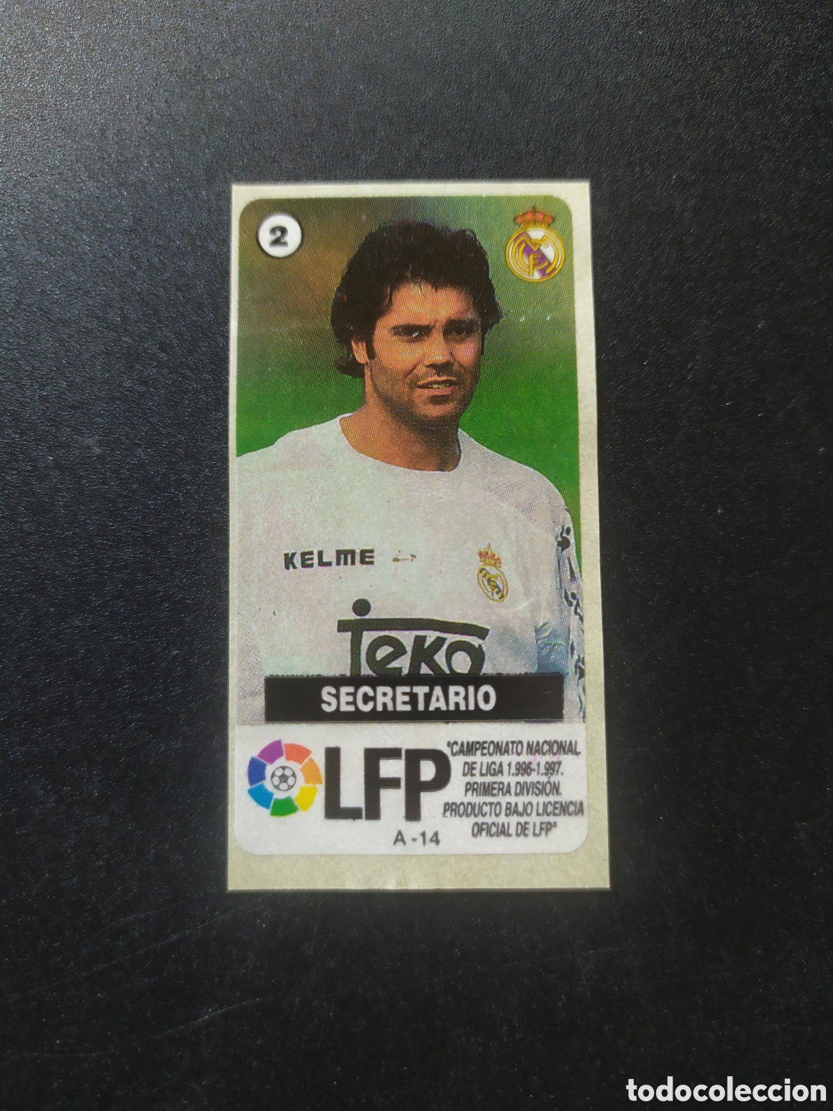 Figurine di Calcio: Liga de las estrellas 1996 1997 96 97 chicles chicle Vidal Secretario n&deg; 2 Real Madrid sin pegar