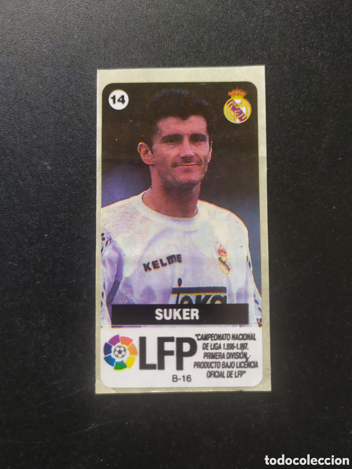 Figurine di Calcio: Liga de las estrellas 1996 1997 96 97 chicles chicle Vidal Suker n&deg; 14 Real Madrid sin pegar