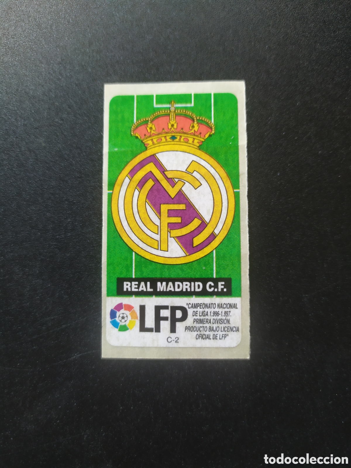 Figurine di Calcio: Liga de las estrellas 1996 1997 96 97 chicles chicle Vidal escudo Real Madrid sin pegar