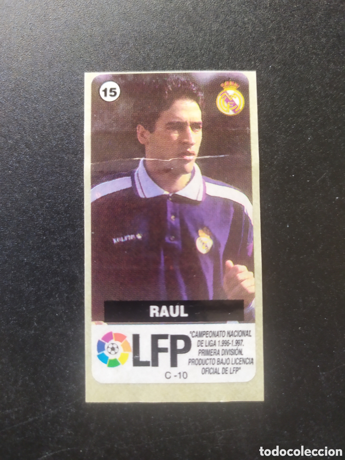 Figurine di Calcio: Liga de las estrellas 1996 1997 96 97 chicles chicle Vidal Ra&uacute;l n&deg; 15 Real Madrid sin pegar