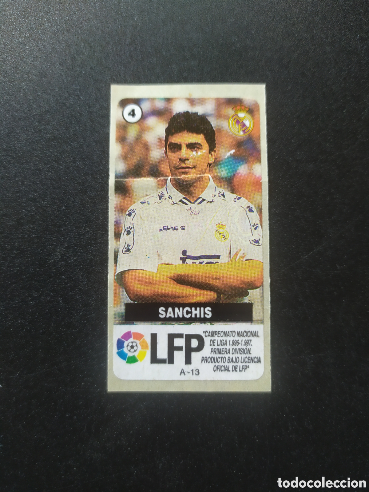 Football Stickers: Liga de las estrellas 1996 1997 96 97 chicles chicle Vidal Sanchis n&deg; 4 Real Madrid sin pegar