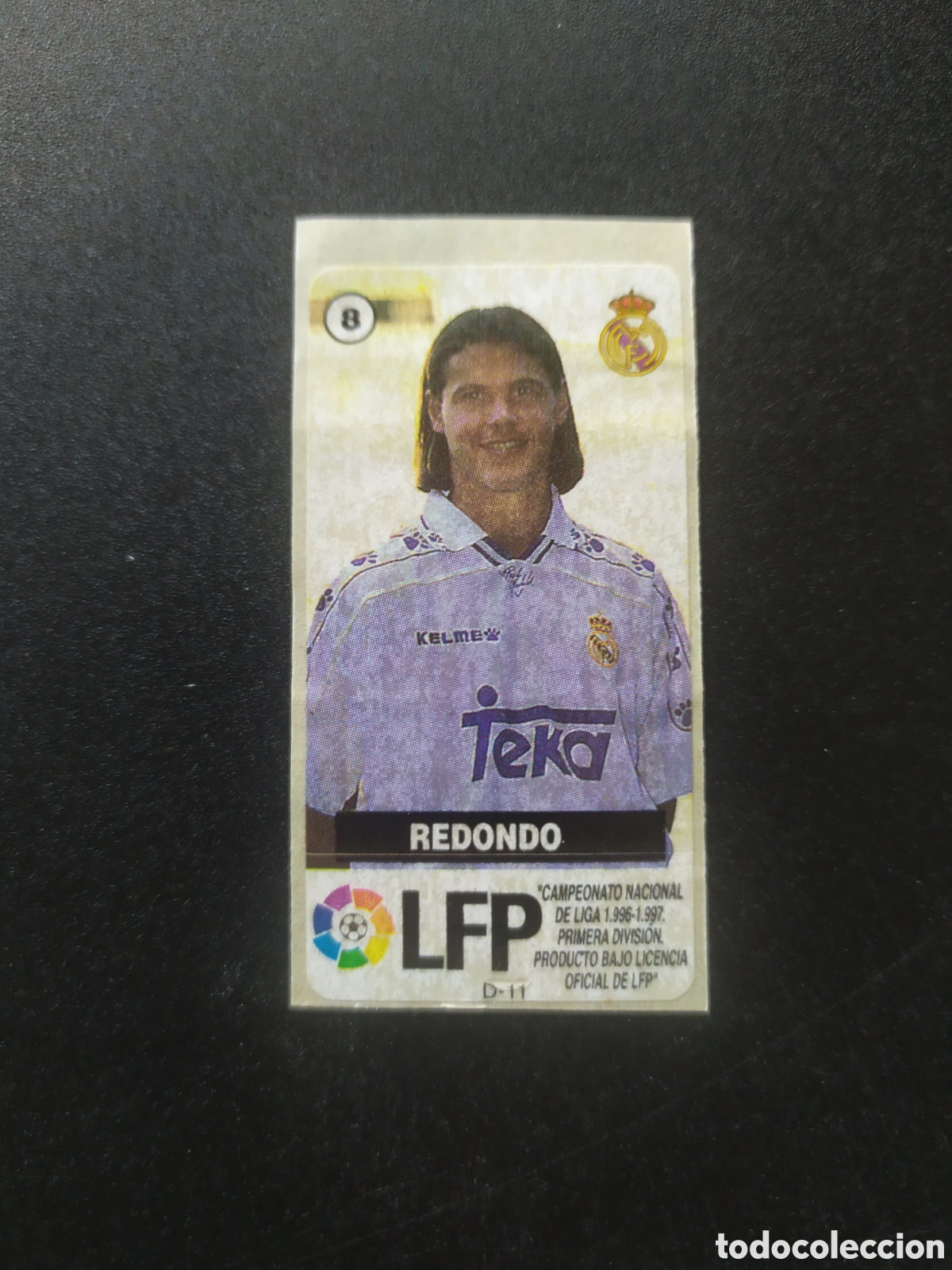 Football Stickers: Liga de las estrellas 1996 1997 96 97 chicles chicle Vidal Redondo n&deg; 8 Real Madrid sin pegar