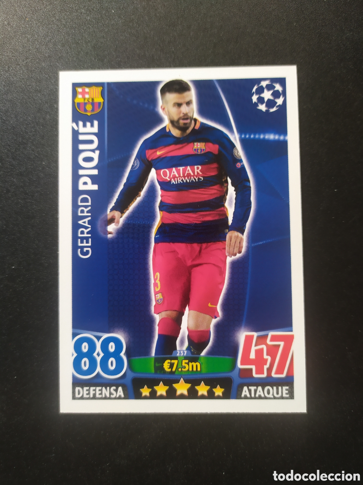 Cartes &agrave; collectionner de Football: UEFA Champions match attax topps 2015 2016 15 16 Pique n&deg; 237 Barcelona