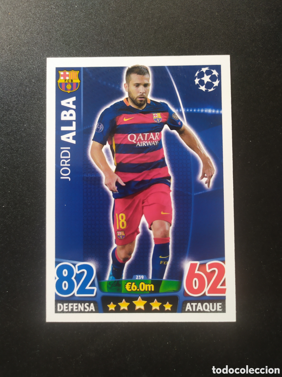 Fu&szlig;ball-Sticker: UEFA Champions match attax topps 2015 2016 15 16 Jordi Alba n&deg; 239 Barcelona