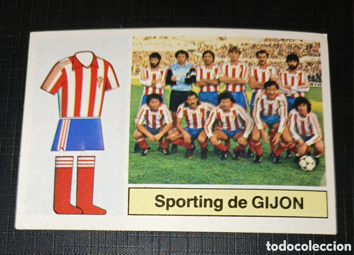 Cromos de Futebol: Cromo Escudo / Alineaciones Sporting de Gij&oacute;n Liga 82 83 1982 1983 Ed. Este Sin pegar nunca usado