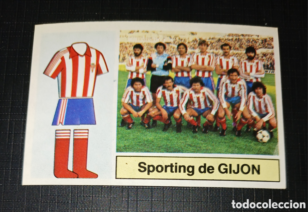 Figurine di Calcio: Cromo Escudo / Alineaciones Sporting de Gij&oacute;n Liga 82 83 1982 1983 Ed. Este Sin pegar nunca usado