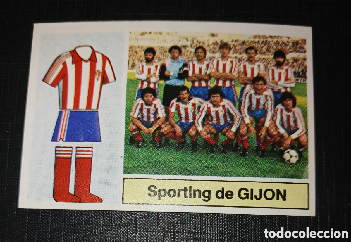 Cromos de f&uacute;tbol: Cromo Escudo / Alineaciones Sporting de Gij&oacute;n Liga 82 83 1982 1983 Ed. Este Sin pegar nunca usado