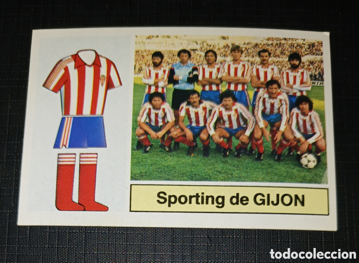 Cromos de f&uacute;tbol: Cromo Escudo / Alineaciones Sporting de Gij&oacute;n Liga 82 83 1982 1983 Ed. Este Sin pegar nunca usado