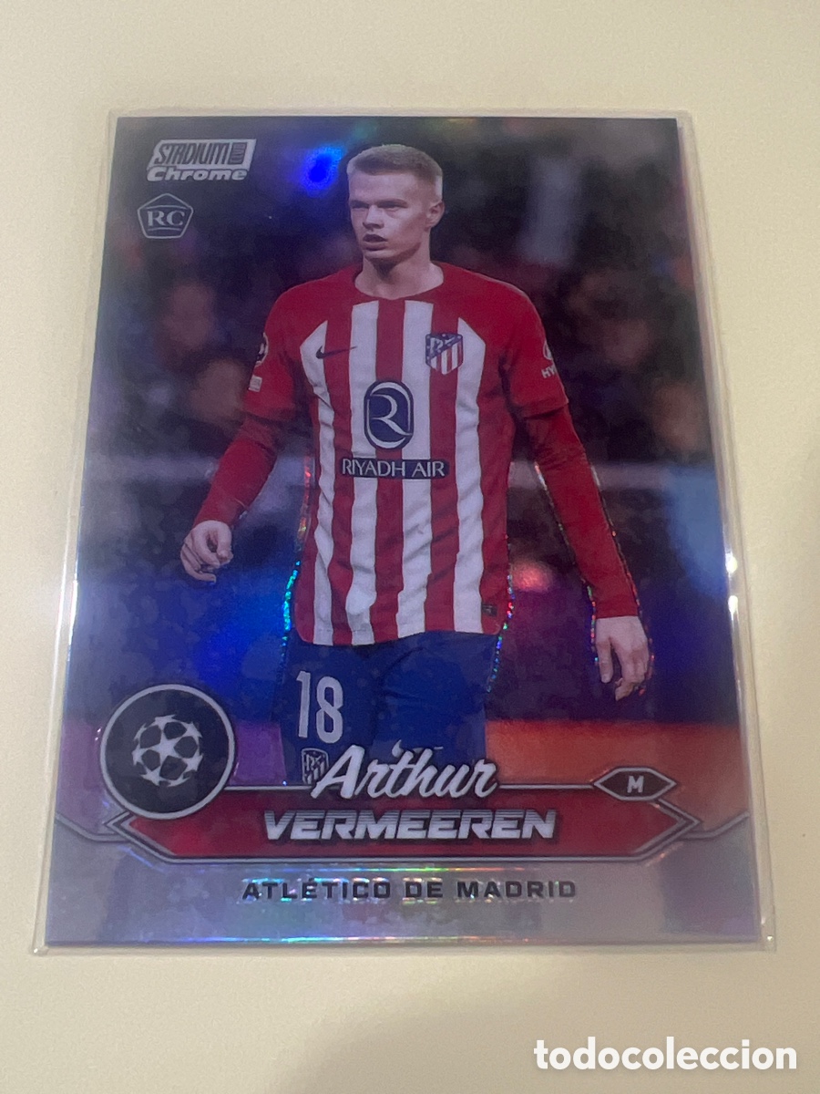 Cromos de f&uacute;tbol: 85 ARTHUR VERMEEREN RC ATLETICO DE MADRID TOPPS STADIUM CLUB CHROME UEFA 2023 2024 23 24 ROOKIE