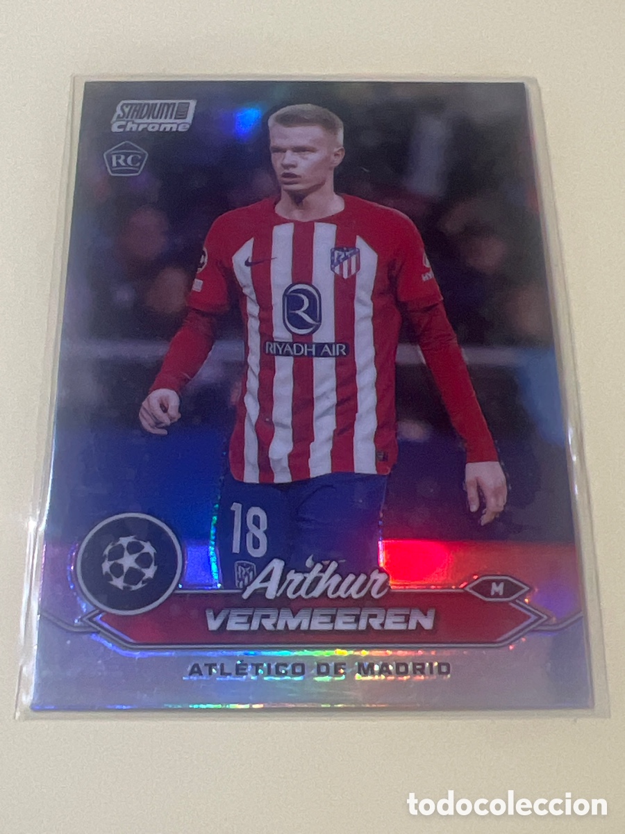 Cromos de f&uacute;tbol: 85 ARTHUR VERMEEREN RC ATLETICO DE MADRID TOPPS STADIUM CLUB CHROME UEFA 2023 2024 23 24 ROOKIE