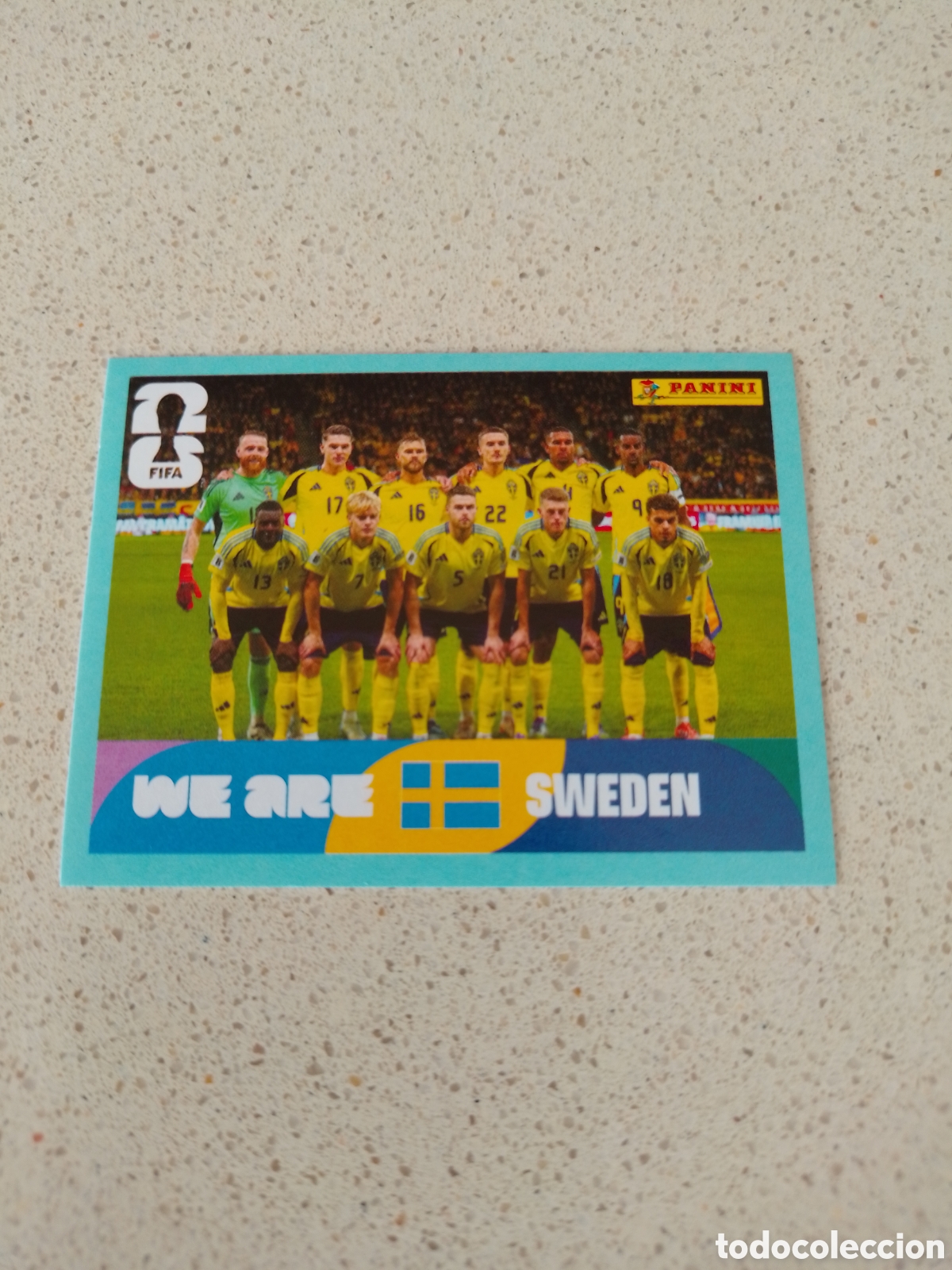 Fu&szlig;ball-Sticker: CROMO NUMERO 13 EQUIPO SUECIA. MUNDIAL 2026. PANINI.