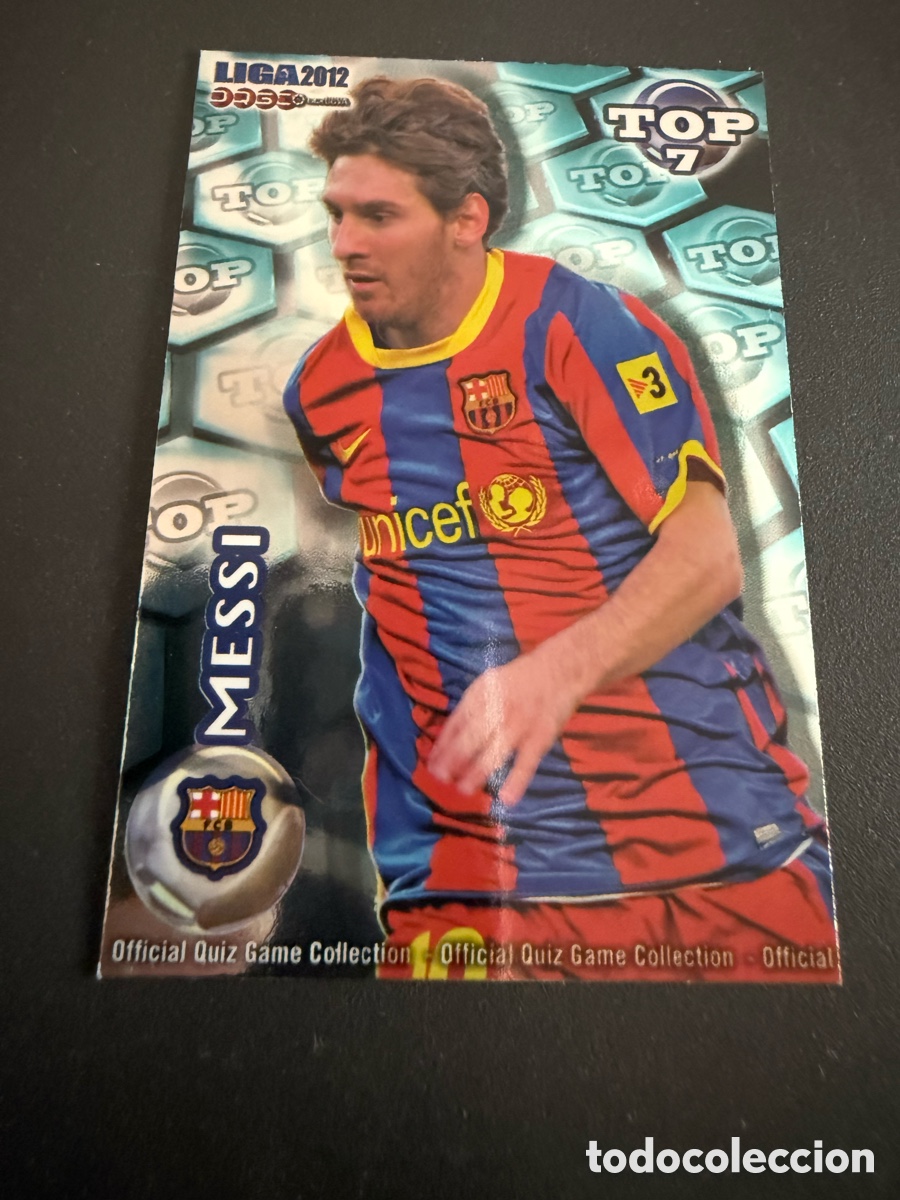 Cartes &agrave; collectionner de Football: MUNDICROMO 2012. n 595. Top 7. MESSI. Azul brillo