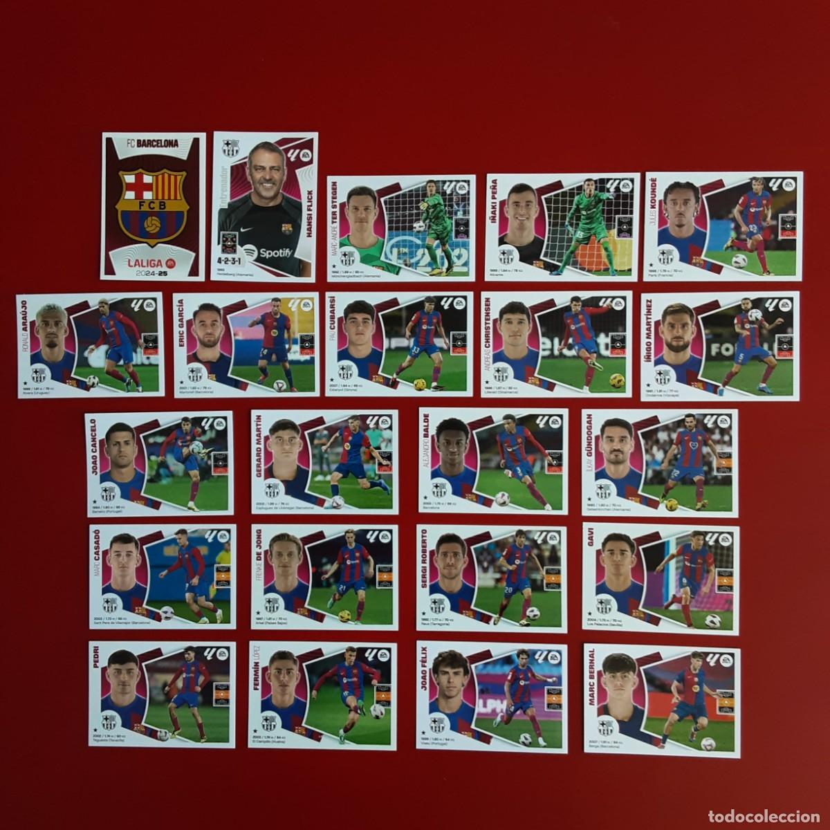 Cromos de f&uacute;tbol: EQUIPO COMPLETO BARCELONA LIGA TEMPORADA 2024 2025 24 25 EDICIONES ESTE SIN PEGAR LAMINE YAMAL